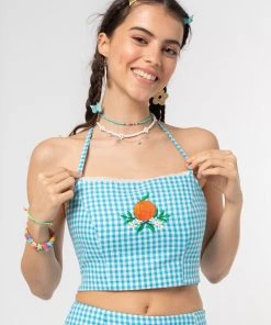 Minga London Flora Gingham Crop Top