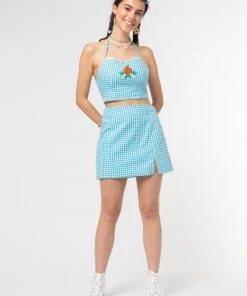 Minga London Flora Gingham Crop Top