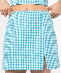 Minga London Flora Gingham Mini Skirt Clothing