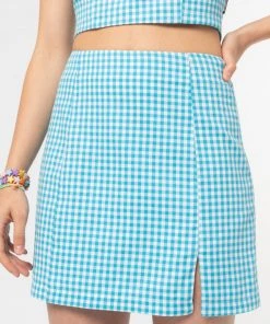 Minga London Flora Gingham Mini Skirt Clothing