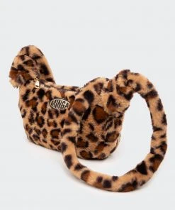 Minga London Clothing Fluffy Leopard Print Crossbody Bag