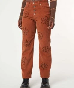 Minga London Clothing Free Spirit Embroidered Corduroy Pants