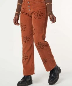 Minga London Clothing Free Spirit Embroidered Corduroy Pants