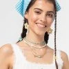Minga London Sky Blue Gingham Head Scarf Accessories