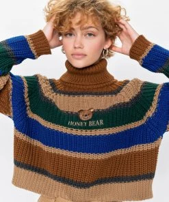 Minga London Honey Bear Knitted Striped Jumper Clothing