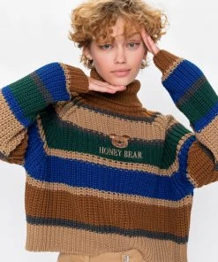 Minga London Honey Bear Knitted Striped Jumper Clothing