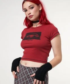 Minga London I See You Eye Graphic Crop Tee