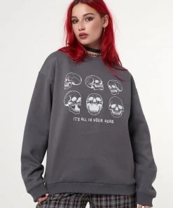Minga London Its All In Your Head Skull Sweater
