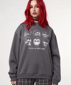 Minga London Its All In Your Head Skull Sweater