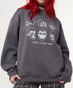 Minga London Its All In Your Head Skull Sweater