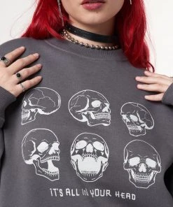 Minga London Its All In Your Head Skull Sweater