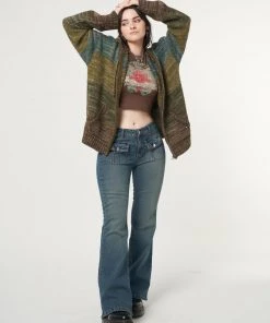 Minga London Jade Overdye Front Pocket Flare Jeans Most Wanted