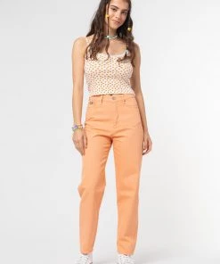 Minga London Juicy Orange Denim Mom Jeans Clothing