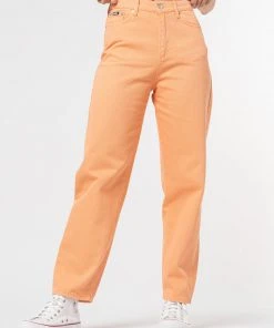 Minga London Juicy Orange Denim Mom Jeans Clothing