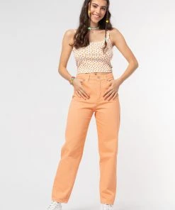 Minga London Juicy Orange Denim Mom Jeans Clothing