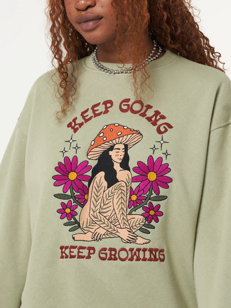 Minga London Keep Growing Mushroom Girl Sweater Clothing