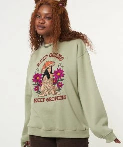 Minga London Keep Growing Mushroom Girl Sweater Clothing
