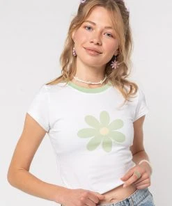 Minga London Clothing La Fleur Verte Crop Tee