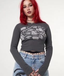 Minga London Most Wanted Lex Yeux Graphic Crop Top