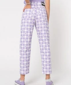 Minga London Clothing Floral Gingham Lilac Check Mom Jeans