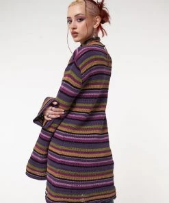 Minga London Most Wanted Luna Striped Tie Front Knit Cardigan