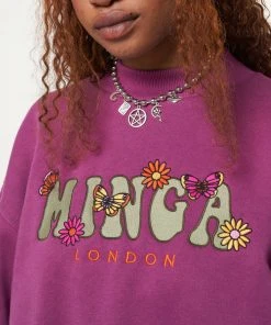 Minga London Minga Flowers & Butterflies High Neck Sweater