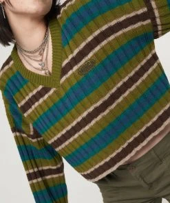 Minga London Moss Striped Knit Jumper