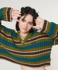 Minga London Moss Striped Knit Jumper