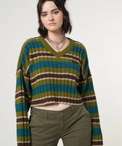 Minga London Moss Striped Knit Jumper