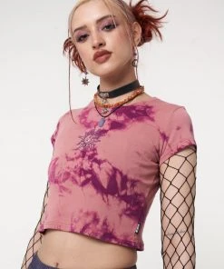 Minga London Clothing Mystic Sun Tie Dye Crop T-Shirt
