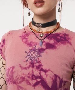 Minga London Clothing Mystic Sun Tie Dye Crop T-Shirt
