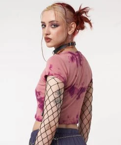 Minga London Clothing Mystic Sun Tie Dye Crop T-Shirt