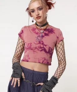 Minga London Clothing Mystic Sun Tie Dye Crop T-Shirt