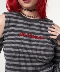 Minga London No Problem Striped Cut Out Top