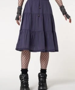 Minga London Purple Mist Ruffle Lace Midi Skirt Most Wanted