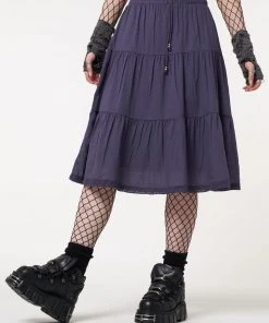 Minga London Purple Mist Ruffle Lace Midi Skirt Most Wanted