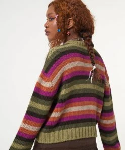 Minga London Retro Flower Striped Knit Jumper