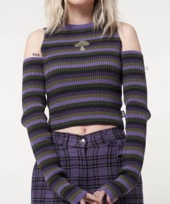 Minga London Secret Mushroom Striped Cut Out Top