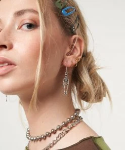 Minga London Clothing Skeleton Drop Earrings