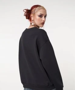 Minga London Solaris Black Embroidered Sweatshirt