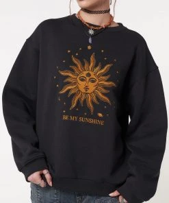 Minga London Solaris Black Embroidered Sweatshirt