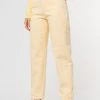 Minga London Vanilla Yellow Denim Mom Jeans Clothing