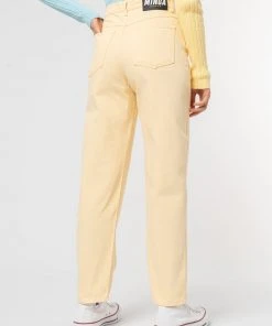 Minga London Vanilla Yellow Denim Mom Jeans Clothing