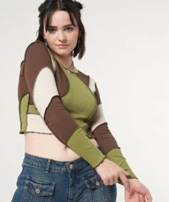 Minga London Clothing Wave Patchwork Crop Top