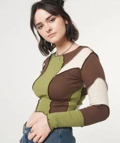 Minga London Clothing Wave Patchwork Crop Top