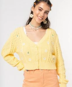 Minga London Flower Child Cable Knit Cardigan