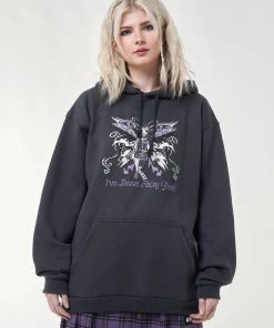 Minga London Clothing Wicked Fairy Dark Grey Hoodie