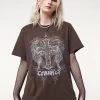 Minga London Winged Cross Brown T-shirt
