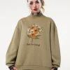 Minga London Clothing You Are Loved Flower Bouquet High Neck Sweater