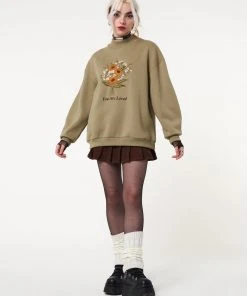 Minga London Clothing You Are Loved Flower Bouquet High Neck Sweater